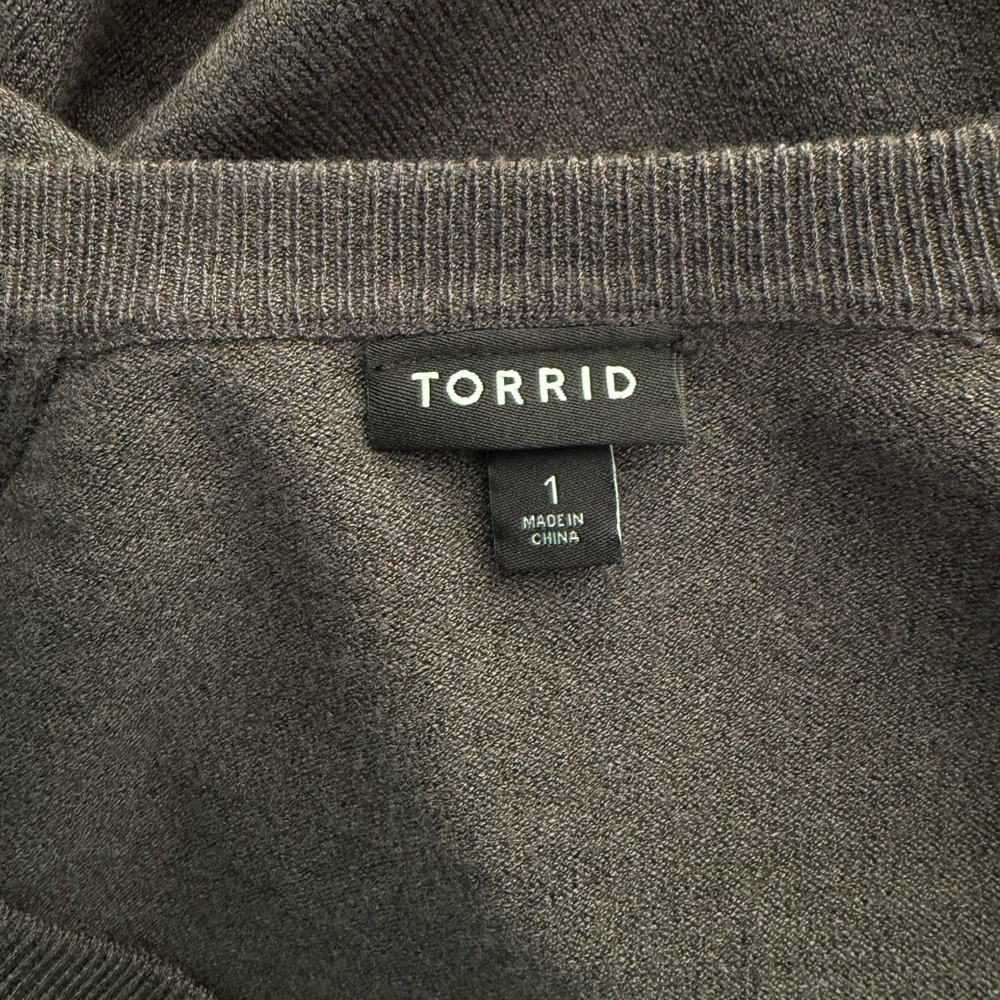 Torrid NEW W/O tags Women's Pullover Sweater Gray V-Neck Soft - Picture 4 of 8